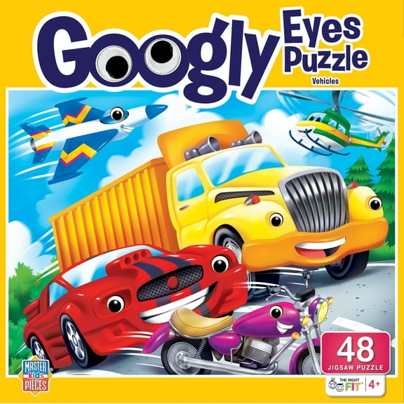 MasterPieces Kids Funny Jigsaw Puzzle - Vehicles Googly Eyes 48 Piece