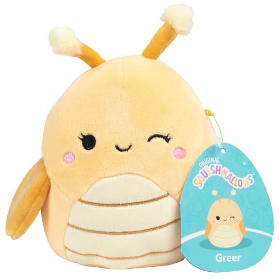 Squishmallows Original 5" Greer The Yellow Grasshopper - Officially Licensed Jazwares Little Plush- Soft and Squishy Mini Stuffed Animal Toy - Gift for Kids, Girls & Boys