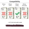 thumbnail image 4 of Dockem Card Case for iPhone 14 Plus with Built-in Metal Plate for Magnetic Mounting & 2 Pockets: Luxe M2 (Burgundy), 4 of 11