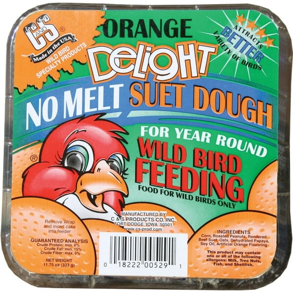 C & S Products Orange Delight No Melt Suet Dough Wild Bird Food - 11.75 oz