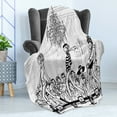 thumbnail image 4 of Fashion Soft Flannel Fleece Throw Blanket, Show Catwalk Mannequins Audience Supermodel Human Crowd Illustration, Cozy Plush for Indoor and Outdoor Use, 50" x 70", White Black, by Ambesonne, 4 of 5