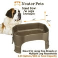 thumbnail image 4 of Neater Pets Giant Bowl with Leg Extensions for Dogs - Raised for Feeding Comfort - Extra Large Plastic Trough Style Food or Water Bowl for Use Indoors or Outdoors, Champagne, 2.25 Gallon (288 Oz.), 4 of 12