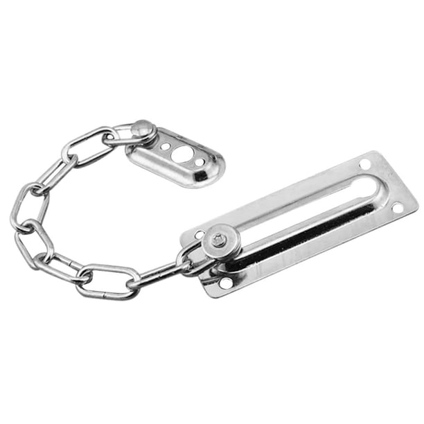 Cadena de seguridad para puerta y ventana, con limitador de cadena, cierre y pestillo, color plateado Plata
