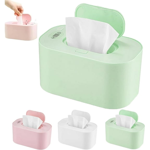 Portable Wipe Warmer Dispenser with LED Display - USB Powered, Adjustable Temperature Control, Even Heating, Large Capacity for Home, Car & Travel (Green)(XX)
