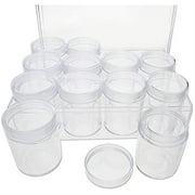 The Beadsmith Personality Case - Clear Storage Organizer Box, 6.25 x 4.75 x 2.1 inches - Includes 12 Small Containers with lids - 1.5 x 2 inches, Bead Holder