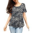 thumbnail image 3 of FOLUNSI Womens T Shirts Short Sleeve Round Neck Loose Print Tunic Tops with Pocket, 3 of 5