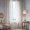 thumbnail image 5 of PixelForge Boho Linen Curtain, Farmhouse Curtain for Living Room, Light Filtering Rod Pocket, 1 Panel, Beige, 52"W x 84"L, 5 of 7