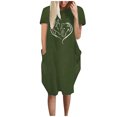 thumbnail image 2 of SMihono Robe d'Été Grande Taille pour Femmes 2023 Mode d'Été Imprimé Floral Décontractée à Manches Courtes avec Poche Col Rond Robe Ample, 2 of 5