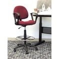 thumbnail image 2 of Boss Office Contoured Comfort Fabric Drafting Stool with Loop Arms in Burgundy, 2 of 8
