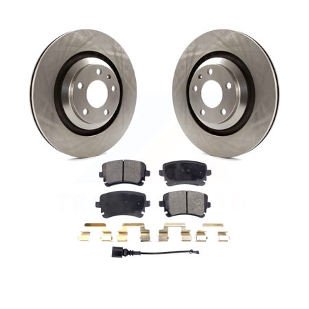Transit Auto Rear Disc Brake Rotors and Semi-Metallic Pads Kit for Car Audi A6 Quattro with 330mm Diameter Rotor K8F-101845