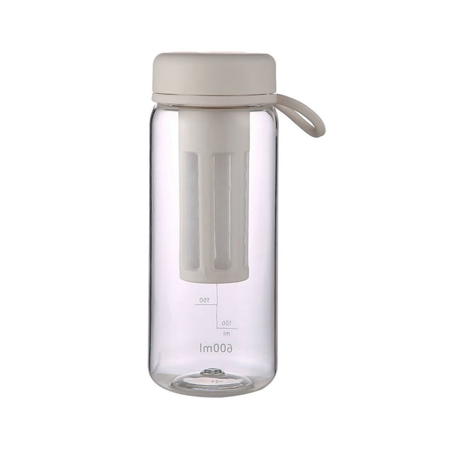 HLONKPortable Cold Brew Coffee and Tea Maker with Water Cup BPA-Free Leak-Proof Plastic Diffuser Bottle 600ML Capacity Multiple Colors Available Pink