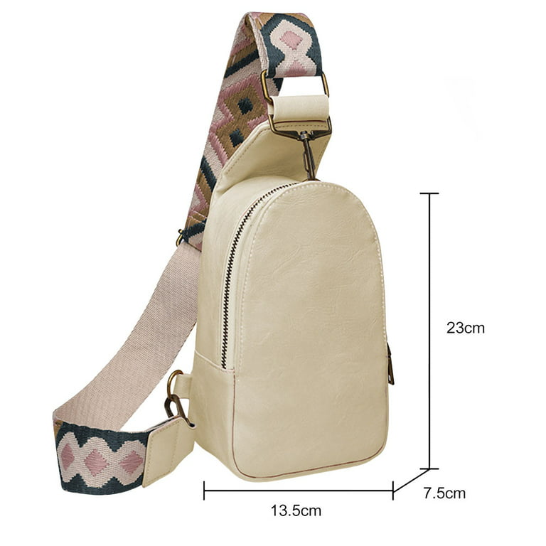 Lotpreco Crossbody Sling Bag for Women Leather Small Fanny Pack Purses Chest Bags PU Shoulder Backpack for Women Men Teen Girls, Women's, Beige