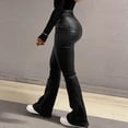 thumbnail image 4 of XPMWRP Women's High Waist Faux Leather Flare Pants Stretchy Bell Bottom Pants for Casual & Party Y2K Fashion Skinny Bootcut Trousers Black XL, 4 of 8