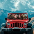 thumbnail image 3 of Uorisanigo Windshield Sun Shade for Jeep Wrangler, Funny Bear Animal Driving Car Shade Front Windshield for 2007-2023 Wrangler Rubicon Sahara TJ JK JKU 2 & 4 Door, Sun Visor Protection, 3 of 7