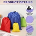thumbnail image 3 of 5Pcs 210D Polyester Drawstring Bag with Toggle, 14 x 16 Inch Waterproof Travel Storage Foldable Stuff Sack Cinch for Gym Hiking Yoga Clothes Organizer, Light Purple, 3 of 5
