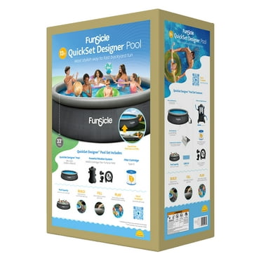 Funsicle: QuickSet Designer Pool - 13ft Above Ground Inflatable Pool Set, 13' x 33", Includes RX600 Filter Pump & Type D Cartridge, For 6-7 People