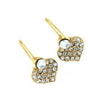 thumbnail image 3 of West Coast Jewelry Women's Crystal Heart Shaped Gold Plated Steel Dangle Earrings, 3 of 4