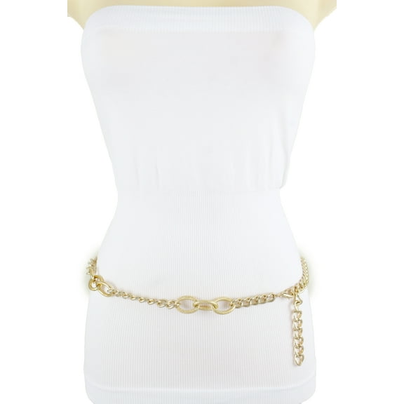 New Women Gold Metal Thick Chain Chunky Links Bling Fashion Belt Size M L XL
