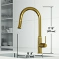thumbnail image 4 of VIGO Hart Arched Single Handle Pull-Down Spout Kitchen Faucet Matte Brushed Gold, 4 of 13