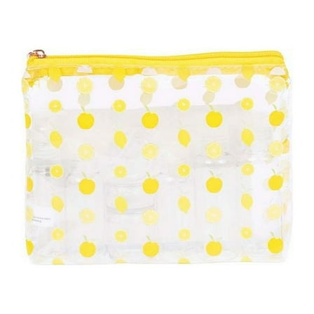 Miamica Clear Lemons & Oranges TSA Carry On Travel Size Toiletries 3oz Bottles Bag