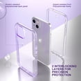 thumbnail image 3 of ULAK Phone Case for iPhone 13, Sturdy Rugged 2 in 1 Hybrid Heavy Duty Shockproof Clear Case for Apple iPhone 13 6.1 inch 2021, Purple Glitter, 3 of 9