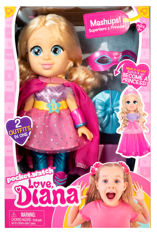 Love Diana Mashups Birthday 6" Doll & Brush Pocketwatch Christmas Toy 2020 for sale online