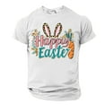 thumbnail image 2 of ibuvkizy Graphic T Shirts for Men Easter Bunny Printed Short Sleeve Shirt,Men's Casual Short Sleeve Easter Print Crew-neck Top White,S, 2 of 4