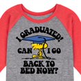 thumbnail image 3 of Peanuts - Woodstock - I Graduated! Can I Go Back to Bed Now? - Toddler & Youth Raglan Graphic T-Shirt, 3 of 7