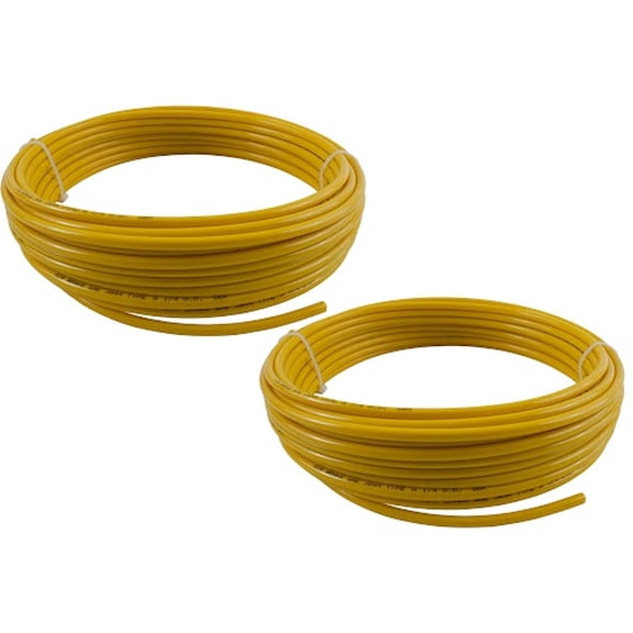 (2 Pack) 3/8" OD x 100' Yellow SAE J844 Nylon Air Brake Tubing DOT Approved | Pneumatic Nylon Air Line Hose for Air Brake System