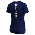 thumbnail image 3 of Women's Auston Matthews Royal Toronto Maple Leafs Playmaker V-Neck T-Shirt, 3 of 3