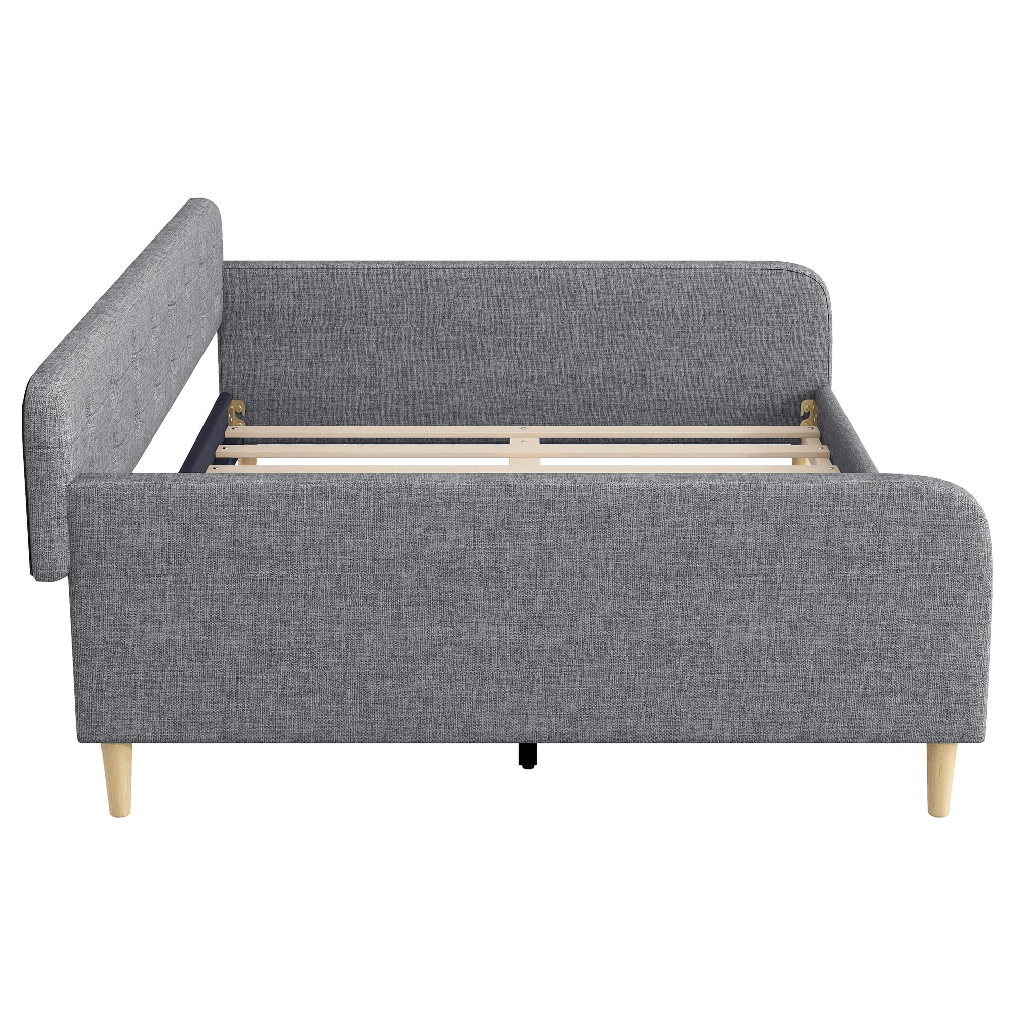MODERNLUXE Upholstered Queen Size Daybed, Sofa Bed for Living Room, Gray