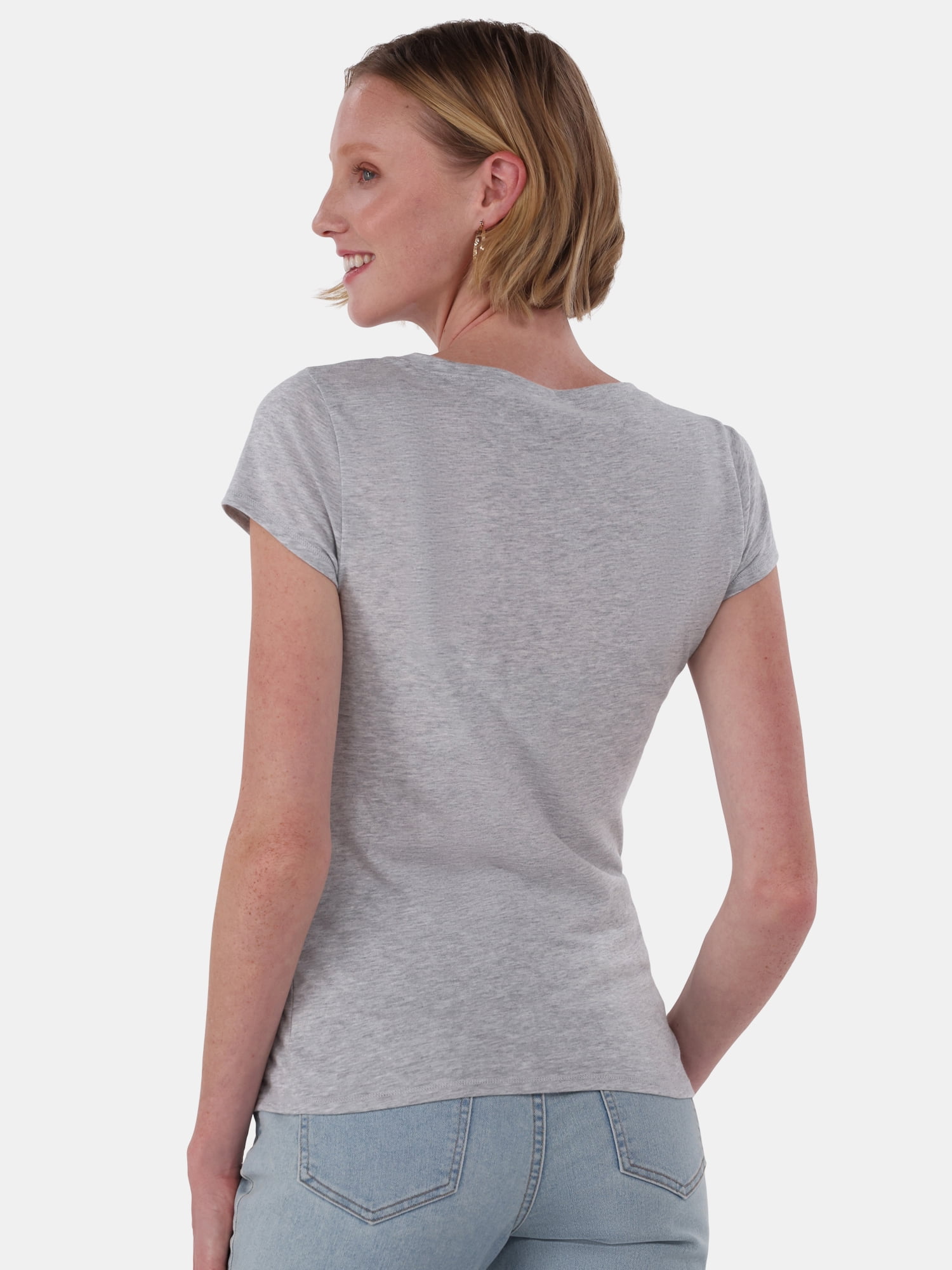 No Boundaries Short Sleeve Scoop Neck Tee, Women's XXS-XXXL
