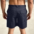 thumbnail image 4 of Nestiefly Mens Cargo Shorts Elastic Waist Cotton Shorts Relaxed Fit Casual Summer Hiking Shorts with Multi Pockets Dark Blue 3XL, 4 of 5