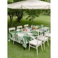 thumbnail image 4 of Outdoor Tablecloth with Umbrella Hole for Patio/Picnic/Party/Camping, Summer Botanical Waterproof Table Cloth Rectangle Table Cover Washable, Green Monstera Palm Leaves Wood Beige (60"x 102"), 4 of 8