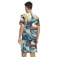 thumbnail image 2 of joogoo Men's Pajama Set Shark in Ocean V-Neck Pj Shorts Set 2 Piece Loungewear Sleepwear L, 2 of 7