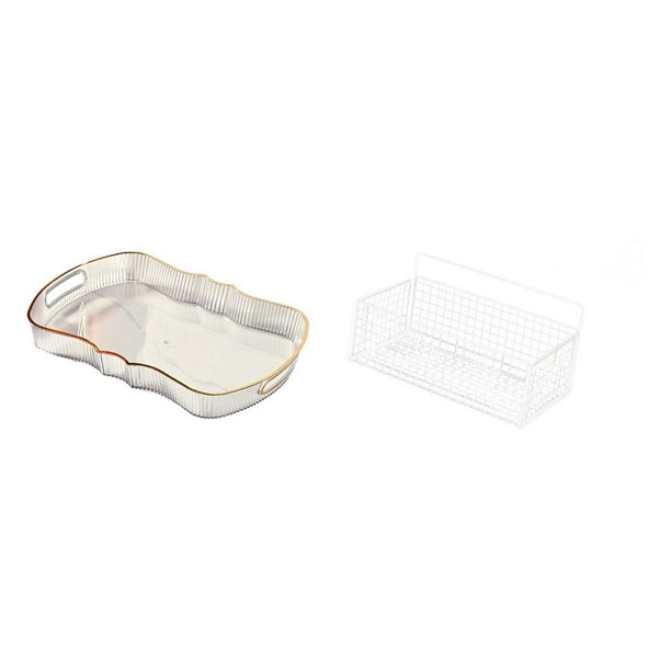 Bandeja de almacenamiento,Bandeja rectangular para servir,bandeja para postres y frutas de cocina,Cesta de almacenamiento colgante,Cesta de almacenamiento para gabinete organizador de pared