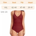 thumbnail image 2 of Traje de baño de una pieza con control de barriga para mujer Traje de baño de una pieza de color sólido clarete, 2 of 5