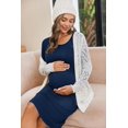 thumbnail image 3 of Ekouaer Women Maternity Nightgown Labor Delivery Nursing Gown Hospital Breastfeeding Dress Button Down Long Sleeve Sleepwear, 3 of 4