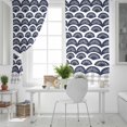 thumbnail image 5 of Navy Blue Pine Leaves Blackout Curtains for Bedroom, Abstract Art Geometric Gray Plaid Thermal Insulated Kitchen Drapes with Grommets, Light Blocking Window Treatment, 2 Panels 52" x 45", 5 of 7