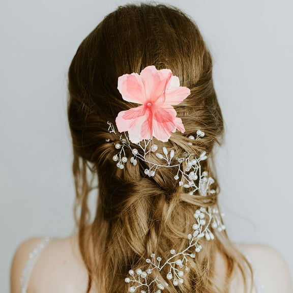 LOLIPPYY Elegant Red Floral Hair Pins for Women's Party Accessories Vintage Chinese Hair Bun Decorations 2pcs