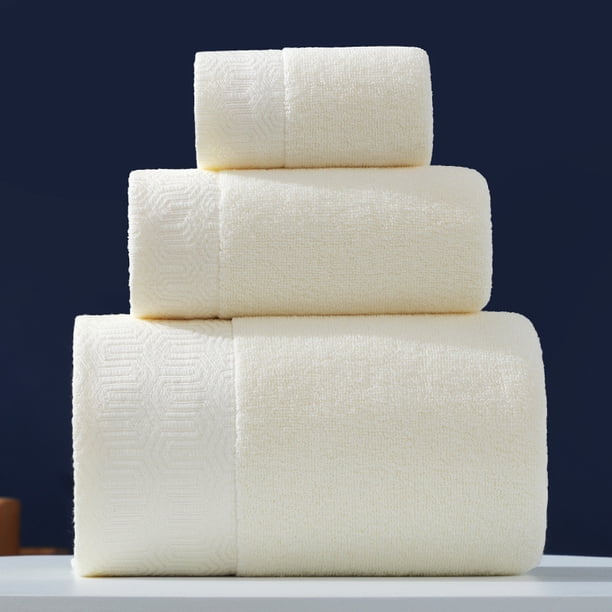 Namzi Juego de toallas de baño de 3 piezas, toallas de baño de algodón peinado, toallas de baño absorbentes, toallas de mano para baño, juegos de toallas de baño de lujo para baño, beige b