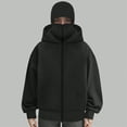 thumbnail image 5 of Towmus Balaclava Zip Hoodie Double Hood Y2K Winter Coats Built-In Eye Mask Jacket Hooded Sweatshirt, Unisex, 5 of 5