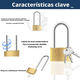 thumbnail image 5 of Cerradura de latón sólida, cerradura de candado al aire libre, cerradura de llave de 2.95 pulgadas, armario de recogida del gimnasio de la escuela, valla, caja de herramientas, recogida de clavos, 5 of 6