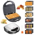 thumbnail image 2 of TOPCHANCES Sandwich Maker, 6 in 1 Waffle Maker, Toaster and Electric Panini Press Grill with Removable Non-stick Plate, Easy to Clean, Heating Up Fast, 2 of 11