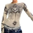 thumbnail image 1 of T-shirt Vintage à Manches Longues à Manches Longues pour Femmes, 1 of 6