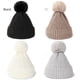 thumbnail image 3 of Gorro peluca invierno estilo coreano gorro de lana gorro cálido forrado con vellón gorro de punto grueso que combina con todo gorro peluca, 3 of 6
