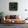thumbnail image 1 of Reloj de pared silencioso Sin tictac Decoración para Luminoso grande moderno con numerales Decoración Luz de noche para sala de Negro Macarena Reloj de pared, 1 of 8