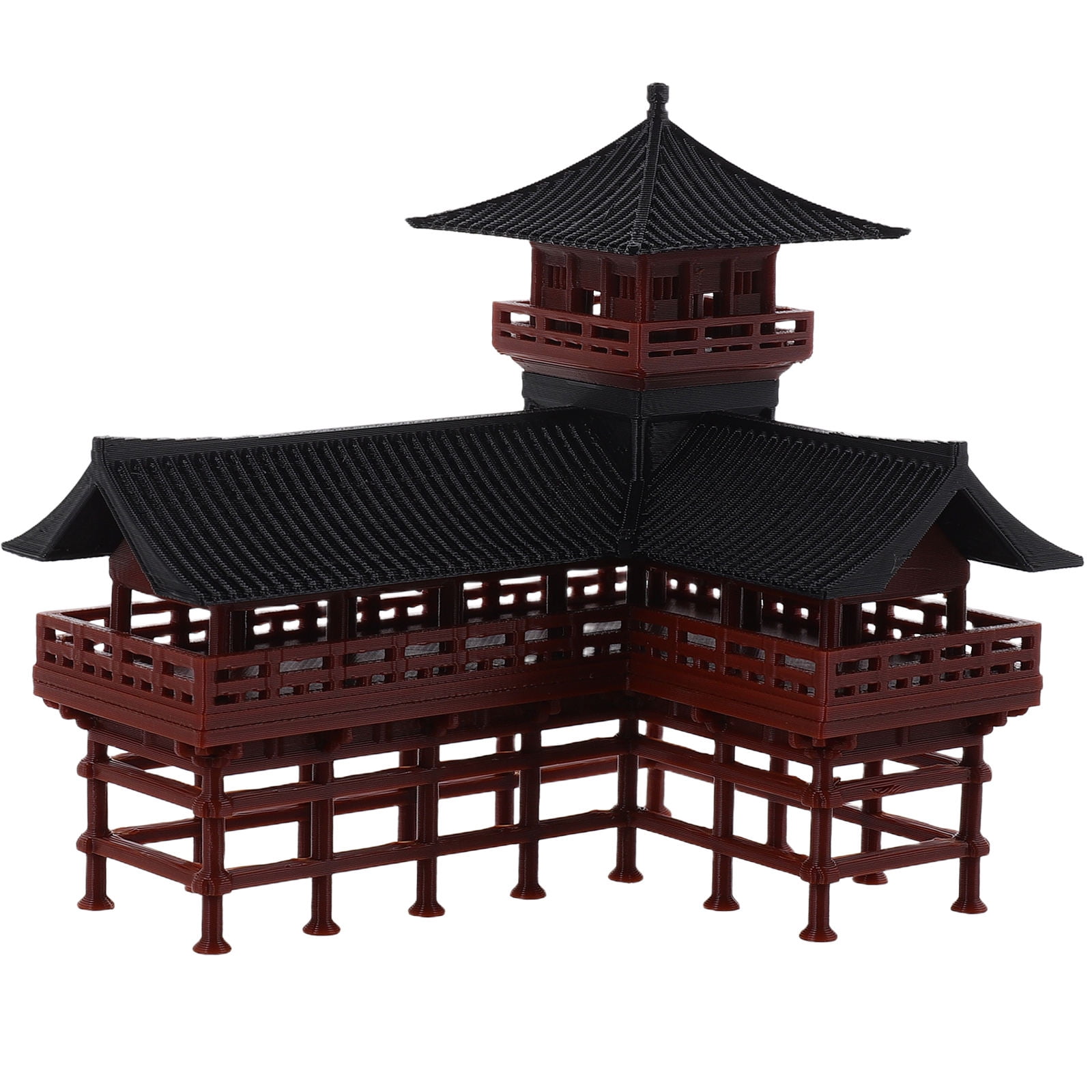 Hemoton Plastic Pavilion Statue Model, Realistic Pavilion Sculpture for Garden Decor, Outdoor Landscape Ornament and Home Decoration