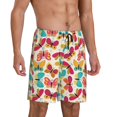 thumbnail image 2 of Sikiie Colorful Butterflies Mens Pajama Shorts, Lightweight Lounge Pant with Pockets Soft Sleep Pj Shorts for Men3X-Large, 2 of 6
