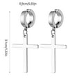 thumbnail image 3 of Stainless Steel Cross Earrings Set for Men Women Dangle Hinged Men Women Earrings Silver Black, 3 of 7